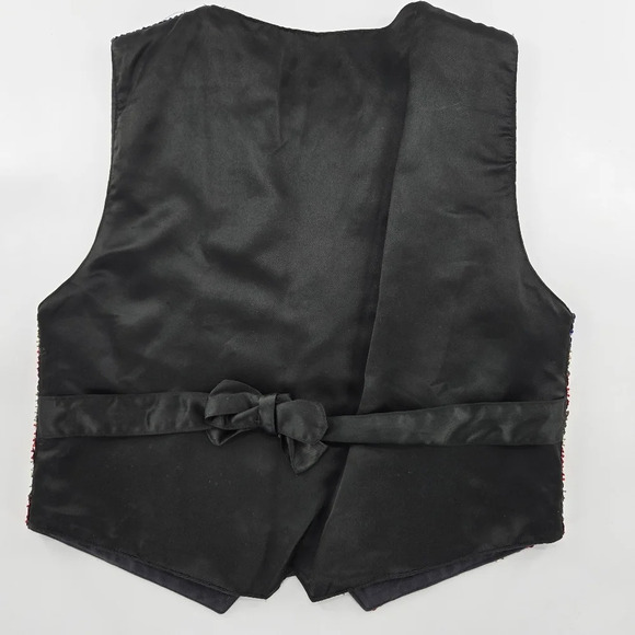 Vintage Tan Chho American Flag Sequince Snap Button Vest - Picture 9 of 12